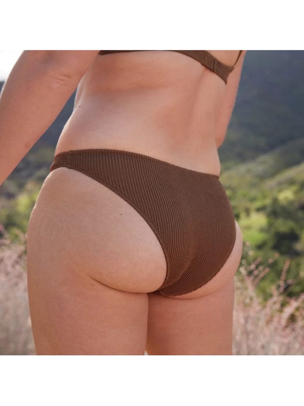 Aerie Textured Brown Bikini Bottom